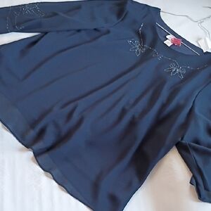 Chic Midnight Blue Women's Blouse